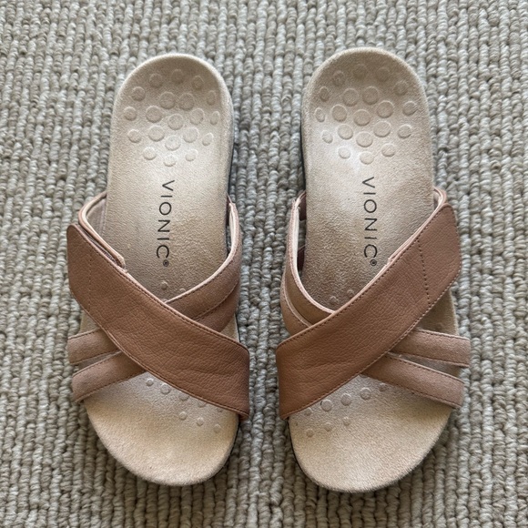 Vionic Tan Slide Sandals - Picture 7 of 11